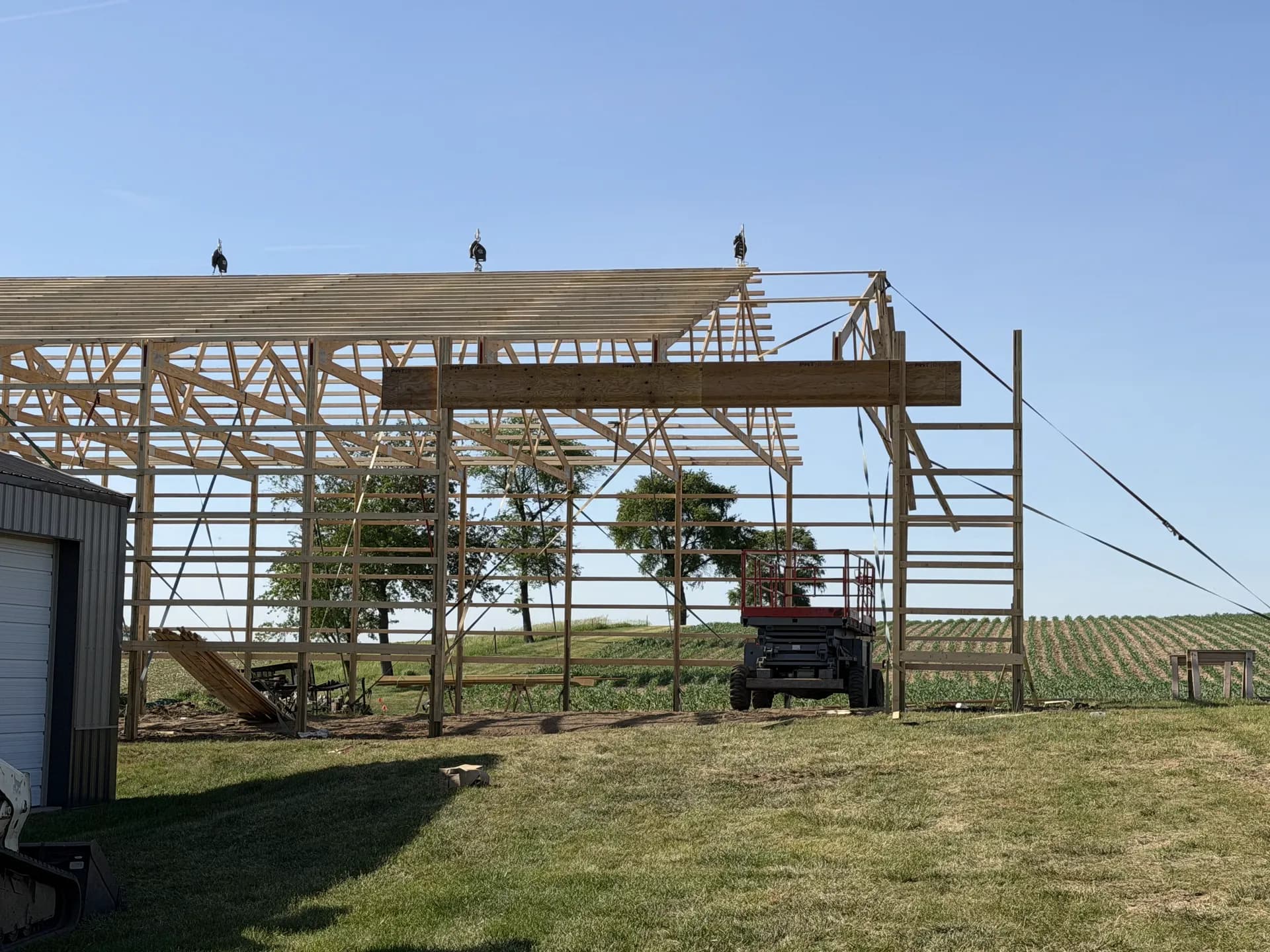 Post-frame building structural framing by ORC in Johnson County